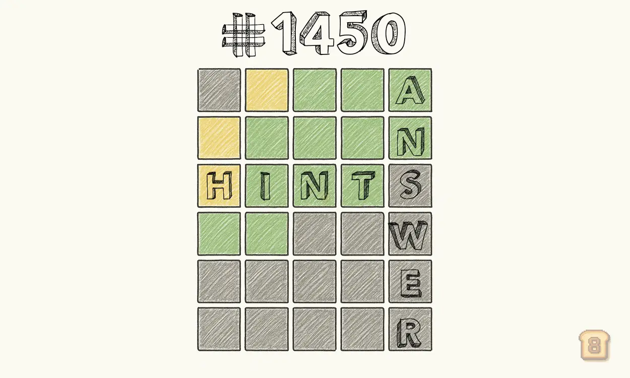 Today’s Wordle Hints, Answer for #1450 on June 8, 2025