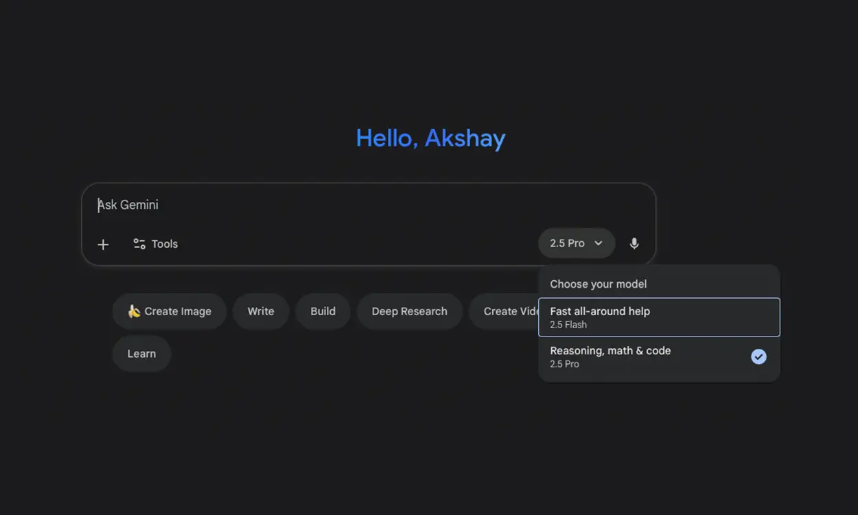 Gemini Redesign Makes it Easier to Access the Model Switcher